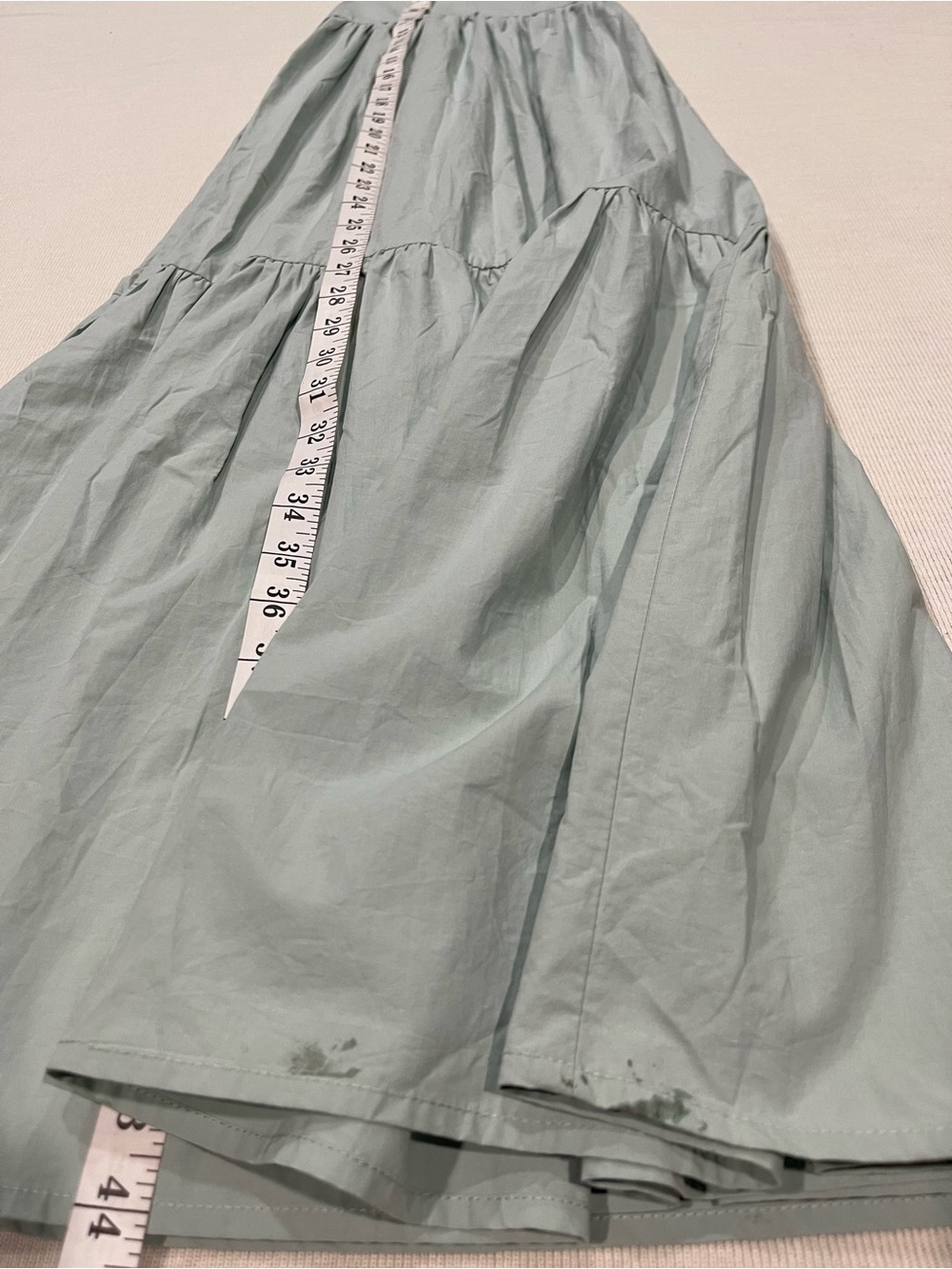 Mazik Top Tier Light Sage Green Tiered Ruffle Maxi Skirt Size Large - Picture 15 of 15